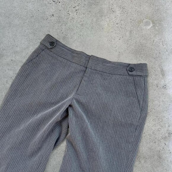 grey pinstripe wide leg trousers - Picture 2 of 8